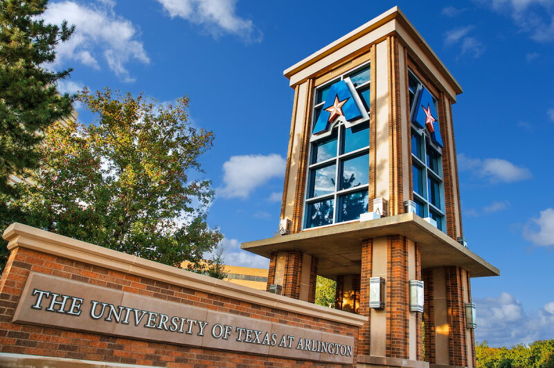 The University of Texas at Arlington campus tower